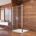 Sprchový kout, Lima, čtverec, 100x100x190 cm, chrom ALU, sklo Čiré, dveře lítací