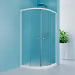 Mereo Sprchový kout, Kora Lite, čtvrtkruh, 90 cm, R550, bílý ALU, sklo Grape
