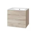 Mereo Aira, koupelnová skříňka s keramickým umyvadlem 61 cm, dub Kronberg