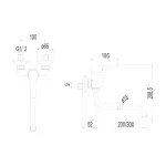 Mereo Dřezová nástěnná baterie , 100 mm, s ramínkem trubkovým ø 18 mm - 200 mm, chrom