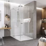 Mereo Sprchový kout, Novea, obdélník, 90x100 cm, chrom ALU, sklo Čiré, dveře pravé a pevný díl