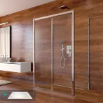 Mereo Sprchový set: LIMA, obdélník, 100x120x100x190 cm, chrom ALU, sklo Point vč. vaničky litý mramor
