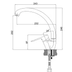 Mereo Dřezová stojánková mimoúrovňová baterie, Zuna, s ramínkem nad pákou, výška 240 mm, chrom