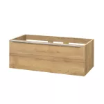 Mereo Mailo, koupelnová skříňka 101 cm, dub Riviera, chrom madlo