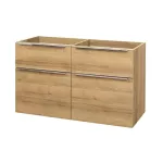 Mereo Mailo, koupelnová skříňka 121 cm, dub Riviera, chrom madlo