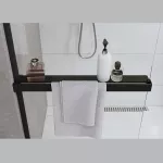 Mereo Polička k WALK IN, 120 cm, černý ALU