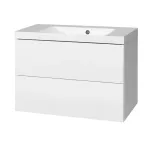 Mereo Aira, koupelnová skříňka s umyvadlem z litého mramoru 81 cm, bílá