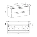 Mereo Bino, koupelnová skříňka s keramickým umyvadlem 121 cm, dub Arlington