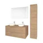 Mereo Bino, koupelnová skříňka s keramickým umyvadlem 121 cm, dub Arlington