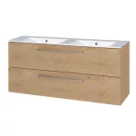 Mereo Bino, koupelnová skříňka s keramickým umyvadlem 121 cm, dub Arlington