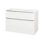Mereo Mailo, koupelnová skříňka 101 cm, bílá, chrom madlo