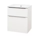 Mereo Mailo, koupelnová skříňka s keramickým umyvadlem 61 cm, bílá, chrom madlo