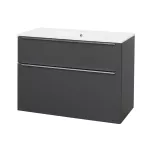 Mereo Mailo, koupelnová skříňka s keramickým umyvadlem 101 cm, antracit, chrom madlo