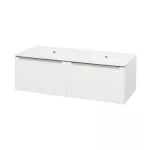 Mereo Mailo, koupelnová skříňka s keramickým umyvadlem 121 cm, bílá, chrom madlo