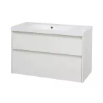 Mereo Opto, koupelnová skříňka s umyvadlem z litého mramoru 101 cm, bílá