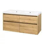 Mereo Opto, koupelnová skříňka s umyvadlem z litého mramoru 121cm, dub Riviera