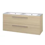 Mereo Bino, koupelnová skříňka s keramickým umyvadlem 121 cm, dub Sand Barbera