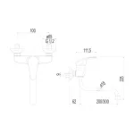 Mereo Dřezová nástěnná baterie , 100 mm, s ramínkem trubkovým ø 18 mm - 300 mm, chrom