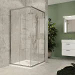 Mereo Kora Lite sprchový set: sprchový kout 90x90x185 cm, chrom ALU, sklo čiré, 90 cm, vanička, sifon