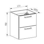 Mereo Leny, koupelnová skříňka s keramickým umyvadlem 50 cm, bíla, nové madlo