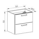 Mereo Leny, koupelnová skříňka s keramickým umyvadlem 60 cm, bíla, nové madlo