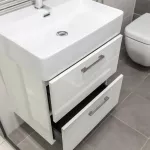 Mereo Leny, koupelnová skříňka s keramickým umyvadlem 60 cm, bíla, nové madlo