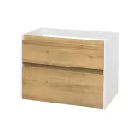 Mereo Opto, koupelnová skříňka 81 cm, bílá/dub Riviera