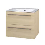 Mereo Bino, koupelnová skříňka s keramickým umyvadlem 61 cm, dub Sand Barbdra