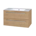 Mereo Bino, koupelnová skříňka s keramickým umyvadlem 101 cm, dub Arlington