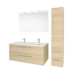 Mereo Bino, koupelnová skříňka s keramickým umyvadlem 81 cm, dub Sand Barbera