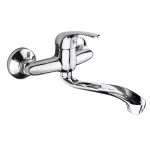 Mereo Dřezová nástěnná baterie, Lila, 150 mm, s ramínkem plochým vyhnutým 180 mm, chrom