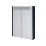 Mereo Siena, koupelnová galerka 64 cm, zrcadlová skříňka, černá mat