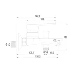 Mereo Vanová nástěnná baterie, Zuna, 100 mm, s keramickým přepínačem, bez příslušenství, chrom