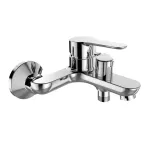 Mereo Vanová nástěnná baterie, Zuna, 150 mm, s keramickým přepínačem, bez příslušenství, chrom