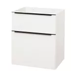 Mereo Mailo, koupelnová skříňka 61 cm, bílá, černé madlo