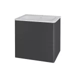 Mereo Siena, koupelnová skříňka s umyvadlem z litého mramoru 61 cm, antracit mat
