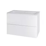 Mereo Siena, koupelnová skříňka s umyvadlem z litého mramoru 81 cm, bílá lesk