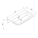 Mereo Siena, koupelnová skříňka s umyvadlem z litého mramoru 81 cm, bílá lesk