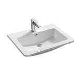 Mereo Siena, koupelnová skříňka s umyvadlem z litého mramoru 61 cm, bílá lesk