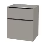 Mereo Mailo, koupelnová skříňka 61 cm, šedá mat, černé madlo