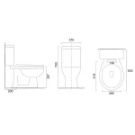 Mereo WC kombi, RIMLESS, spodní odpad s armaturou