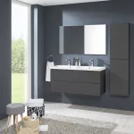 Mereo Aira, koupelnová skříňka s keramickým umyvadlem 81 cm, antracit