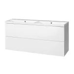 Mereo Aira, koupelnová skříňka s umyvadlem z litého mramoru 121 cm, bílá