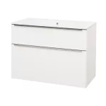 Mereo Mailo, koupelnová skříňka s keramickým umyvadlem 101 cm, bílá, chrom madlo