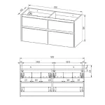 Mereo Opto, koupelnová skříňka s keramickým umyvadlem 121 cm, černá
