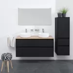 Mereo Opto, koupelnová skříňka s keramickým umyvadlem 121 cm, černá