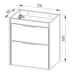 Mereo Vigo, koupelnová skříňka s keramickým umyvadlem 61 cm, dub Riviera