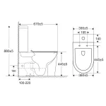 Mereo WC kombi, vyvýšené, vario odpad, kapotované, Smart Flush RIMLESS, keramické vč. sedátka