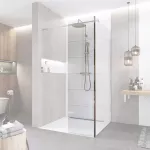 Mereo Boční díl pro WALK IN, Novea, 50 x 200 cm, chrom ALU, sklo Čiré