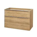 Mereo Mailo, koupelnová skříňka 101 cm, dub Riviera, chrom madlo